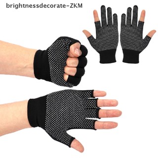 [Brightdecorate] ถุงมือไนล่อน แบบครึ่งนิ้ว กันลื่น ระบายอากาศ เหมาะกับการเล่นกีฬา ขี่จักรยาน ฟิตเนส กลางแจ้ง สําหรับผู้ชาย และผู้หญิง [TH]