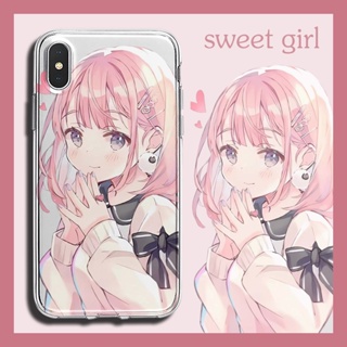 Sweet girl เคสไอโฟน iPhone 14 cover 11 12 pro max iPhone 7 8 14 Plus X Xr Xs Max Se 2020 8พลัส เคส 13 pro max case