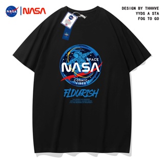 NASA joint เสื้อยืดผู้ชาย 2022 ใหม่แขนสั้นฤดูร้อนชายเสื้อผู้ชายผ้าฝ้ายคู่สีขาว bottoming เสื้อ 2เสื้อยืดแบรนด์เนมเส_30