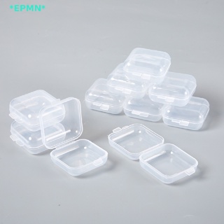 Epmn&gt; กล่องพลาสติกใส ขนาดเล็ก สําหรับเก็บเครื่องประดับ ต่างหู แหวน 10 ชิ้น