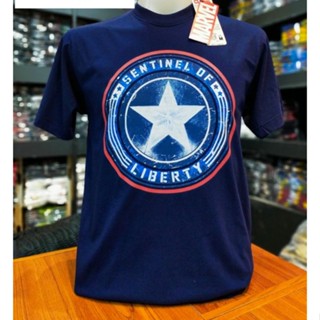 เสื้อยืดMarvel_ลิขสิทธิ์แท้ลายCapTain.สีกรม(mvx-147)