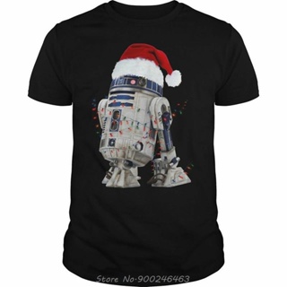 Star R2D2 Christmas Led Light Wars T Shirt Merry Christmas Black 100% Cotton T-shirt Funny Men Tshirt d Tees
