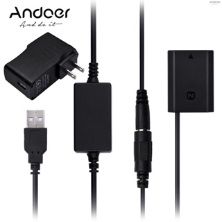 Andoer DR-FZ100 DC Coupler Dummy Battery Replace of NP-FZ100 Battery with USB DC Converter Power Cable Wall Plug Compatible with  A9 A7R3 A7M3 A7S3 A7III A7R4 A7M4 A6600 Camera