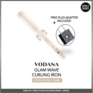 [พร้อมส่ง] VODANA เหล็กดัดผม GLAM WAVE CURLING IRON 36mm [#IVORY MOOD] + Free plug adapter