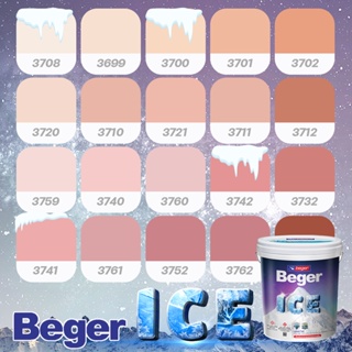 Beger สีชมพูพีช กึ่งเงา ขนาด 3 ลิตร Beger ICE สีทาภายนอกและใน เช็ดล้างได้ กันร้อนเยี่ยม เบเยอร์ ไอซ์
