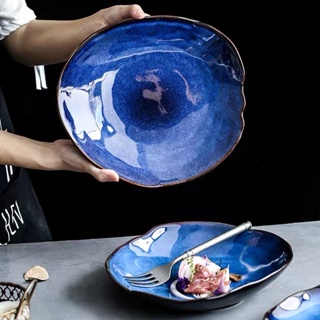 ชุดจาน ชาม เซรามิค CAT EYE BLUE จานเซรามิคญี่ปุ่น จานร้านอาหาร จานร้านอาหารญี่ปุ่น จานซูชิ