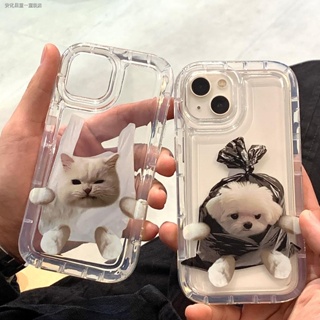 เคสโทรศัพท์มือถือ แบบใส ลายแมว และสุนัขน่ารัก สําหรับ iPhone 14 13 12 11 Pro Max i11 i12 i13 14pro