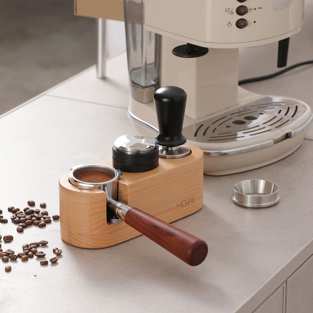 มีพร้อมส่ง-tamper-holder-แท่นวางด้ามชงกาแฟ-ที่วางแทมเปอร์-3-ช่อง2-in-1-แท่นวางด้ามชงกาแฟ-แท่นวางไม้มียางรอง