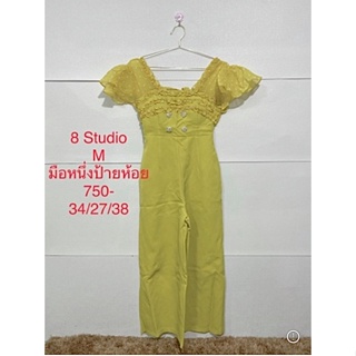 จั๊มสูทยาว สีเหลือง 8 STUDIO SIZE M มือหนึ่งป้ายห้อย