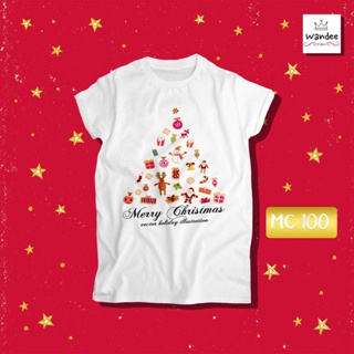 เตรียมจัดส่ง เสื้อยืดคริสต์มาส เสื้อคริสต์มาส Christmas & Happy new year (MC100)