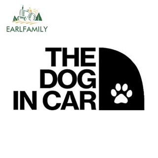 Earlfamily สติกเกอร์ไวนิล ลายกราฟฟิตี้ The dog in Car กันน้ํา สําหรับติดตกแต่งหน้าต่างรถยนต์ 13 ซม. x 6.2 ซม.