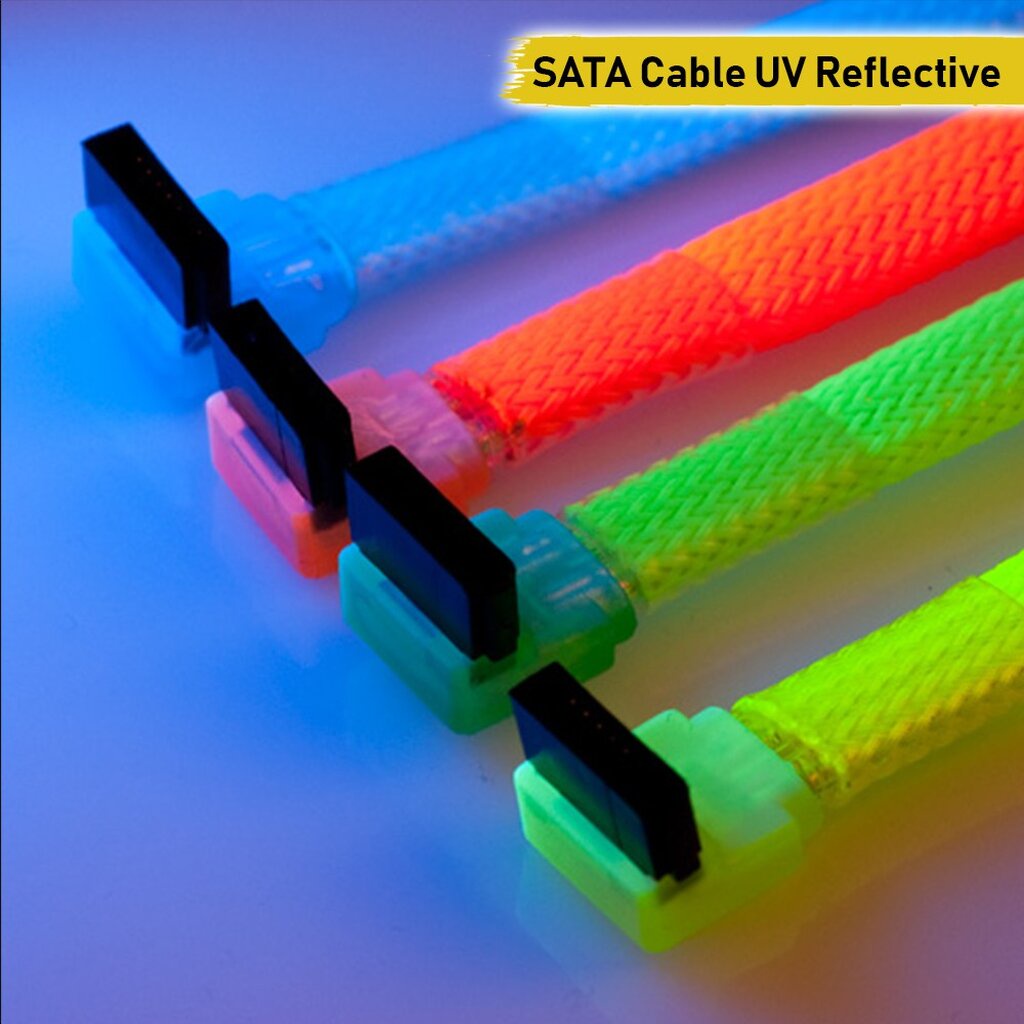 [CoolBlasterThai] VIZO SATA Cable UV Yellow Reflective 90-180 Degrees ...