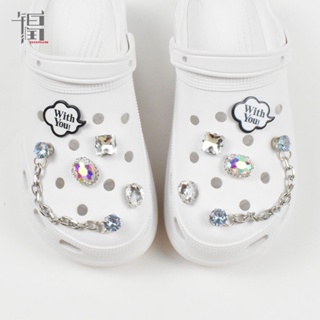 กระดุมคริสตัลเพชร สําหรับตกแต่งรองเท้า Crocs Jibbitz DIY