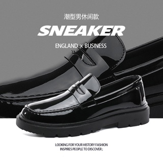 สินค้า รองเท้าหนังสไตล์อังกฤษสำหรับผู้ชาย รองเท้าหนังรองเท้านักเรียนสำหรับผู้ชาย PU leather shoes 38-44 business causal shoes