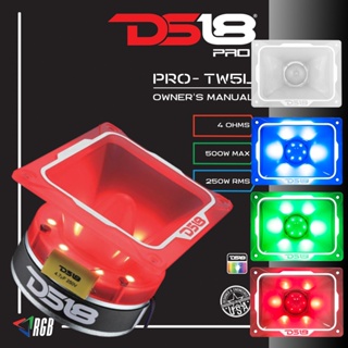DS18 รุ่นPRO-TW5L RGB LED ทวิตเตอร์เสียงแหลมหัวจรวด เสียงดีขนาด 4 x 5.35นิ้ว Super Bullet Tweeter ราคา/1ดอก