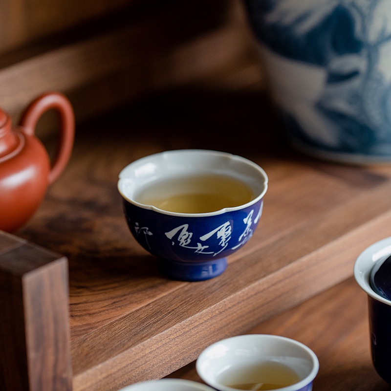 ชุดถ้วยชาเซรามิค-ลายกลีบดอกไม้-สไตล์จีน-ของใช้ในครัวเรือน