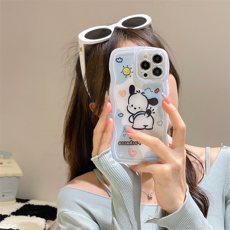 เคส-iphone-14-13-12-11-pro-x-xr-xs-max-8-7-plus-iphone8-iphone7-iphone14-iphone13-iphone12-iphone11-transparent-wave-frame-dog-bear-soft-case