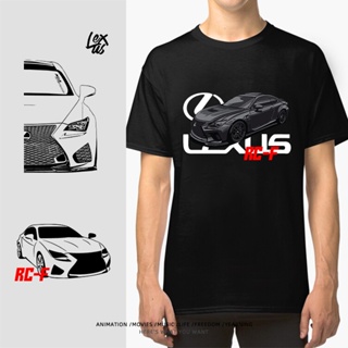 Lexus RCF Dongying Racing Performance Sports Car JDM Fans Modified Car Culture เสื้อ เสื้อยืดผ้าฝ้ายแท้แขนสั้นครึ่งแขน