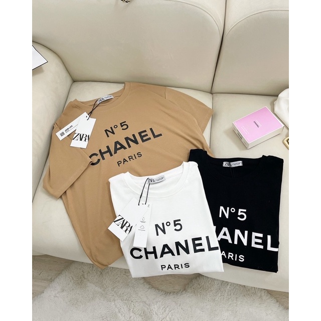 เสื้อยืดคอกลม-สกรีน-chanel-n-5-เนื้อผ้าสุดพรีเมียม-พร้อมส่ง