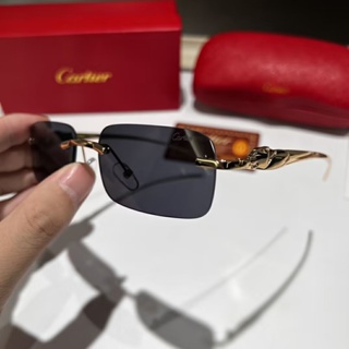 Cartier แว่นตากันแดด เลนส์ไล่โทนสี สไตล์วินเทจ คลาสสิก หรูหรา แฟชั่นสําหรับผู้ชาย ผู้หญิง