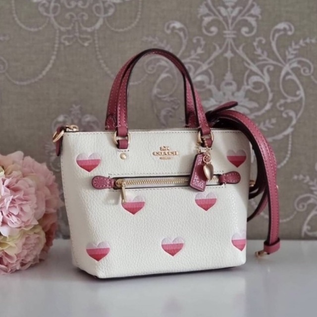 Coach Mini Gallery Crossbody with Stripe Heart Print