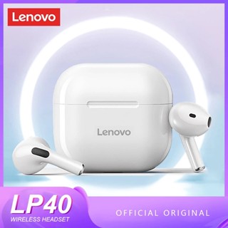 Lenovo LP40 ชุดหูฟังบลูทูธไร้สาย พร้อมไมโครโฟน เสียงเบส เหมาะกับการเล่นกีฬา