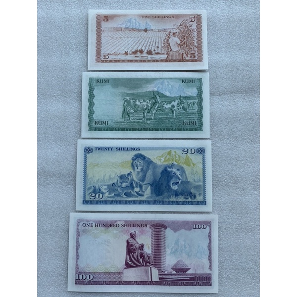 ธนบัตรของประเทศเคนยา-ปี1978-ยกชุด4ใบ-unc-สะสมธนบัตรต่างประเทศ