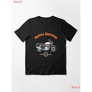 🌟พร้อมส่ง🌟Tee รถจักรยานยนต์ The Royal Enfield Interceptor Essential T-Shirt เสื้อยืดพิมพ์ลาย เสื้อยืดคู่รัก
