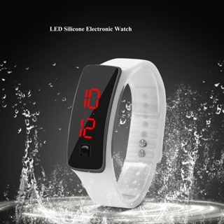 [คลังสินค้าใส][LED watch] นาฬิกาข้อมือ อิเล็กทรอนิกส์ LED สายซิลิโคน สไตล์สปอร์ต (สีขาว)【มีสินค้า】