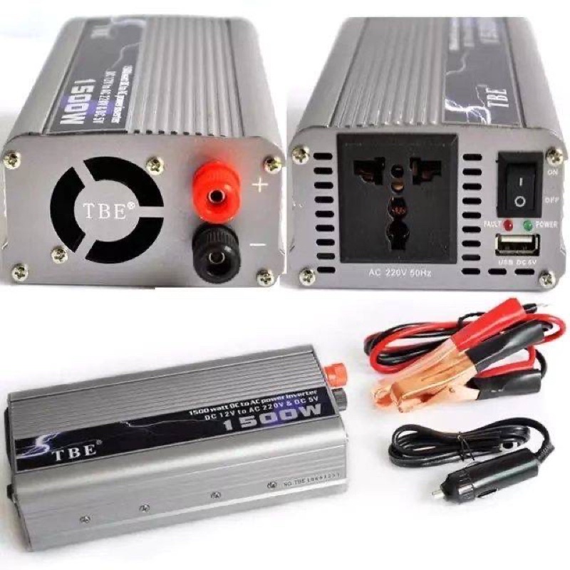 tbe-ของแท้-inveter1500w-เครื่องแปลงไฟรถเป็นไฟบ้าน-หม้อแปลงไฟdc12vออกac220v