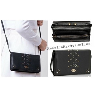 กระเป๋า COACH/ FOLDOVER CROSSBODY CLUTCH IN SIGNATURE CANVAS WITH RIVETS (COACH F31616)