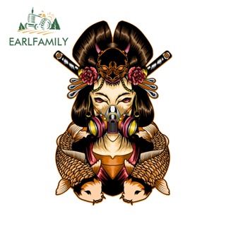 Earlfamily สติกเกอร์ ลายการ์ตูนอนิเมะ Geisha Ninja กันน้ํา 13 ซม. x 8.4 ซม. สําหรับติดตกแต่งหน้าต่างรถยนต์ ATV