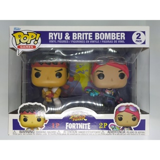 2 Pack Funko Pop Games Street Fighter Fortnite - Ryu & Brite Bomber (กล่องมีตำหนินิดหน่อย)