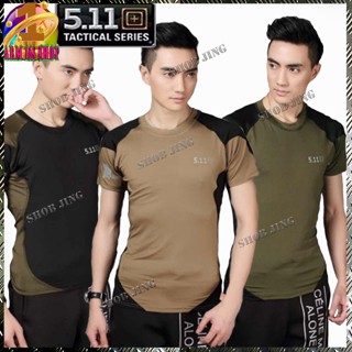 เสื้อยืดสีพื้นคอกลมเกรดพรีเมี่ยม เสื้อยืดคอกลมแขนสั้น-ยาวชาย5.11 ใส่สบาย ไม่หด ไม่ต้องรีด เสื้อยืดคอกลมคอมแบท5.11 Tactic