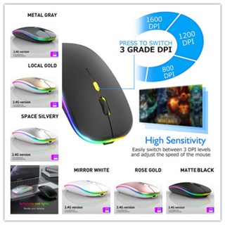 เมาส์เกมมิ่งไร้สาย 2.4GHz DPI แบบบางเฉียบ ปรับระดับได้ เสียงเงียบ ออกแบบตามสรีรศาสตร์