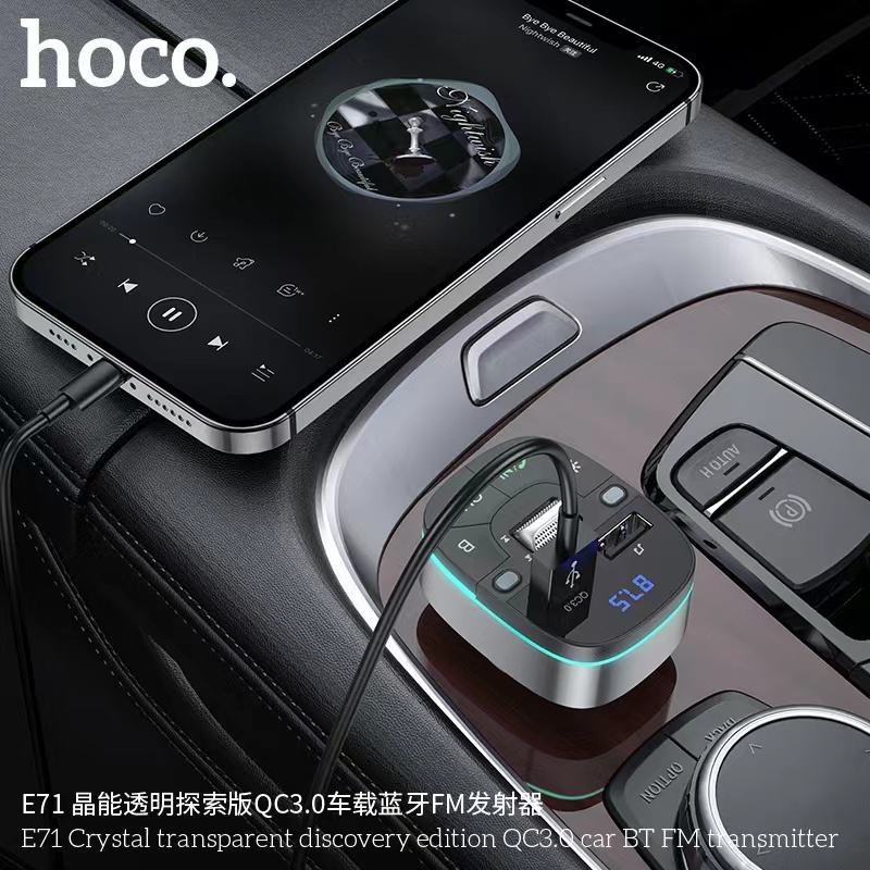 hoco-e71-ชาร์ทรถ-บลูทูธในรถยนต์-fm-transmitter-in-car-audio-wireless