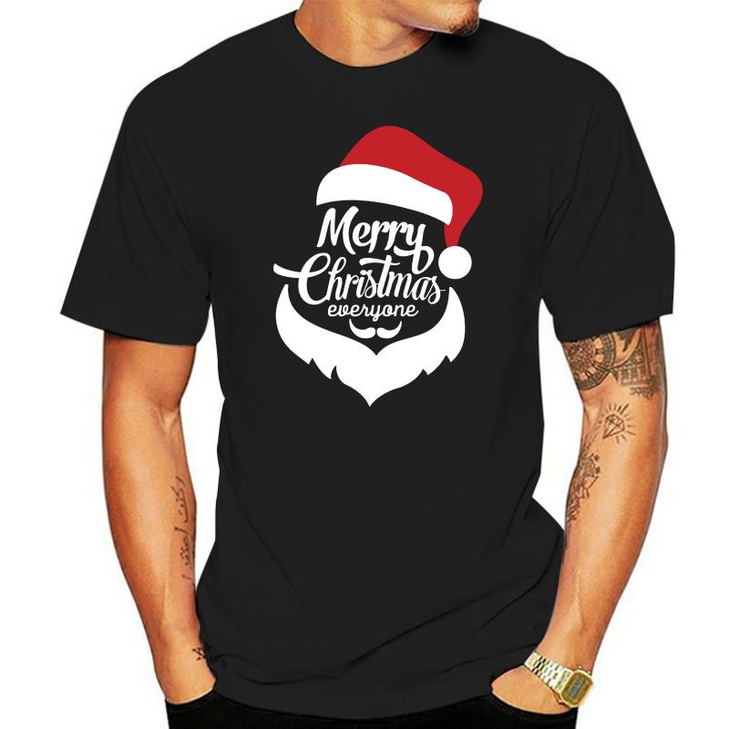 พร้อมส่ง-เสื้อเบลาส์-สุขสันต์วันคริสต์มาสทุกคนซานตาเคราหมวกผู้ใหญ่เสื้อยืดสตรีทแวร์เสื้อทีเชิ้ต