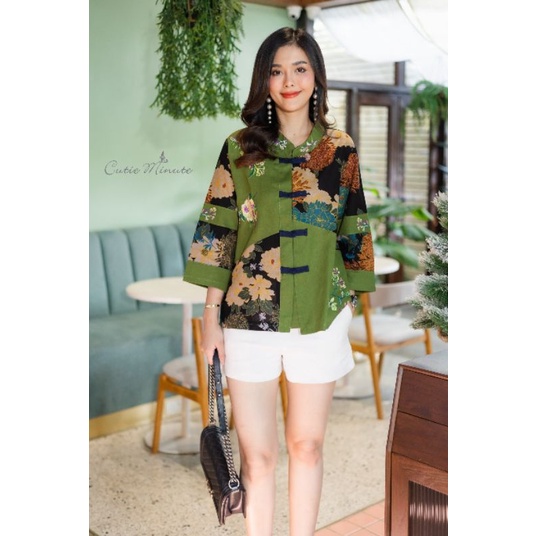 เสื้อผ้าฝ้ายลินินเกาหลีเกรดพรีเมี่ยม-งานดีไซน์มีกลิ่นอายของความเป็นจีน-งานปัก