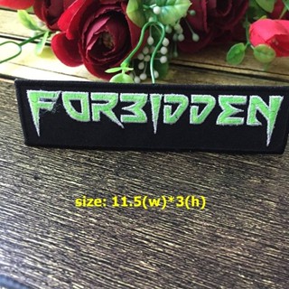 Forbidden ตัวรีดติดเสื้อ อาร์มรีด อาร์มปัก ตกแต่งเสื้อผ้า หมวก กระเป๋า แจ๊คเก็ตยีนส์ Quote Embroidered Iron on Patch