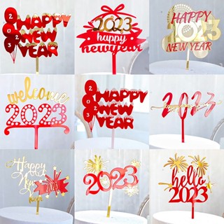 ภาพหน้าปกสินค้าป้ายปักเค้ก Happy New Year ป้ายปักเค้กวันขึ้นปีใหม่ ที่เกี่ยวข้อง