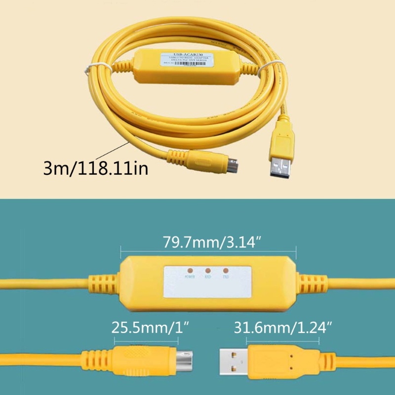 bang-สายเคเบิลโปรแกรมมิ่ง-usb-acab230-สําหรับ-delta-usb-dvp-es-ex-eh-ec-series-plc