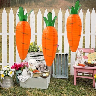 [EPAY] โคมไฟกระดาษ รูปแครอทอีสเตอร์ สีส้ม ใช้ซ้ําได้ ขนาด 48.5 ซม. สําหรับตกแต่งงานเทศกาล DIY