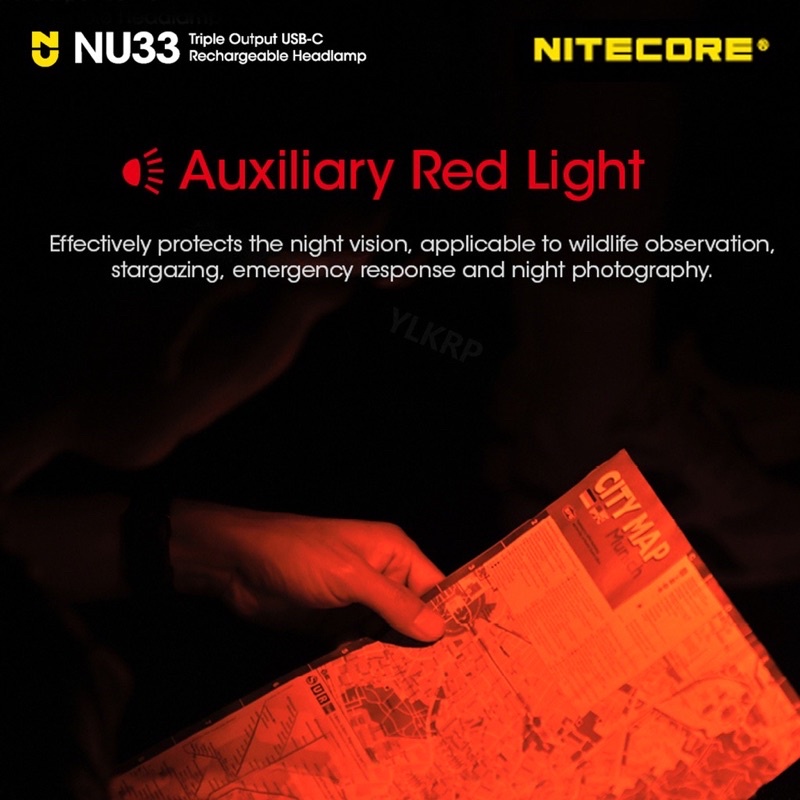 nitecore-nu33-700-lumens-ไฟหน้า-แหล่งกําเนิดแสงสามชั้น-รองรับการชาร์จ-usb