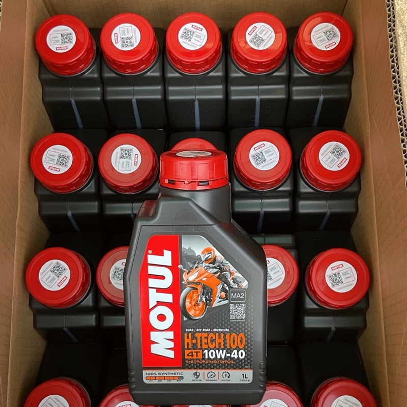 น้ำมันเครื่อง-ยกลัง-20ขวด-motul-h-tech-100-4t-10w40-ขนาด-1-ลิตร-น้ำมันเครื่องสังเคราะห์-100-มอเตอร์ไซค์-โมตุล