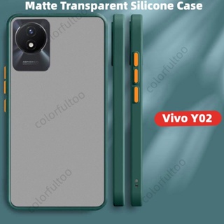 เคสโทรศัพท์มือถือ PC แข็ง แบบใส ผิวด้าน กันกระแทก ป้องกันกล้อง หรูหรา สําหรับ Vivo Y02 2022 Y02 Y02S
