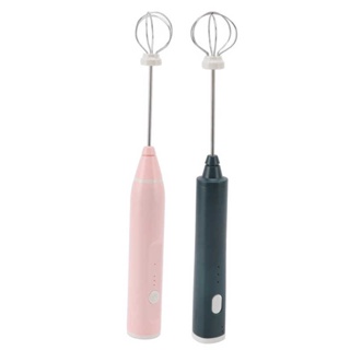 Mini Handheld Electric Stirrer Cordless Multifunction Electric Eggbeater with 2 Eggbeater Heads for Home Coffee Drinking