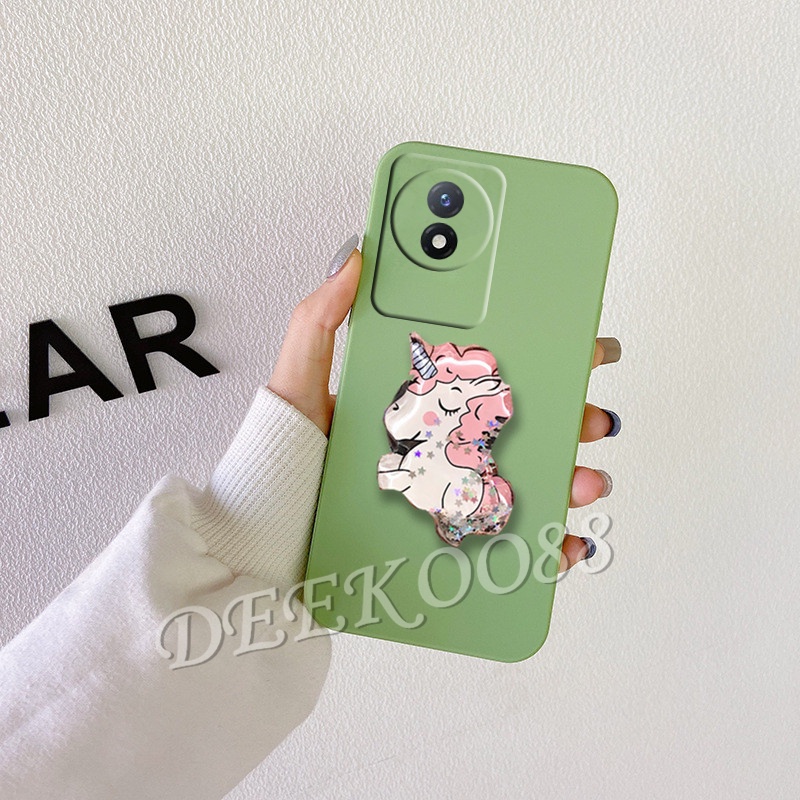 เคสโทรศัพท์มือถือ-แบบนิ่ม-ลายการ์ตูนม้าน่ารัก-สีชมพู-มีป็อบอัพ-สําหรับ-vivo-iqoo-11-y02-v25-pro-5g-v25e-4g-vivoy02-iqoo11