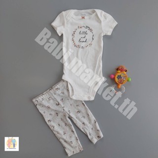 เซตบอดี้สูท พร้อมกางเกง เสื้อขาวลาย Little and Loved คาร์เตอร์ Carters ของใหม่