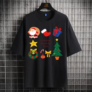 Mashoo Christmas Elements pack Graphic Printed t-shirt  oversized tshirt  women vintage clothes Streetwear tops c xmas