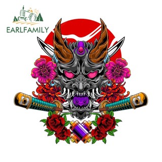 Earlfamily สติกเกอร์ไวนิล Hannya Mask 13 ซม. x 12.2 ซม. สไตล์ญี่ปุ่น สําหรับติดตกแต่งรถยนต์ โน้ตบุ๊ก แล็ปท็อป